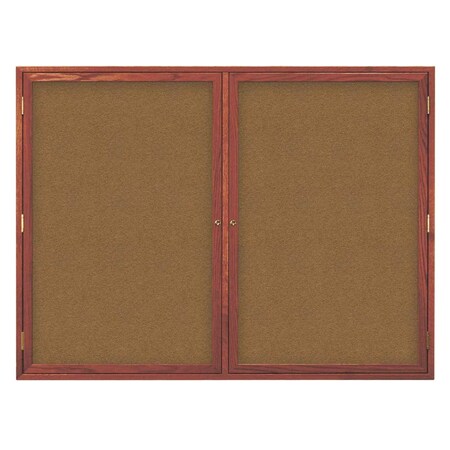 United Visual Products Double Door Indoor Enclosed Easy Tack Bo UV305EZ-BLACK-BLACK